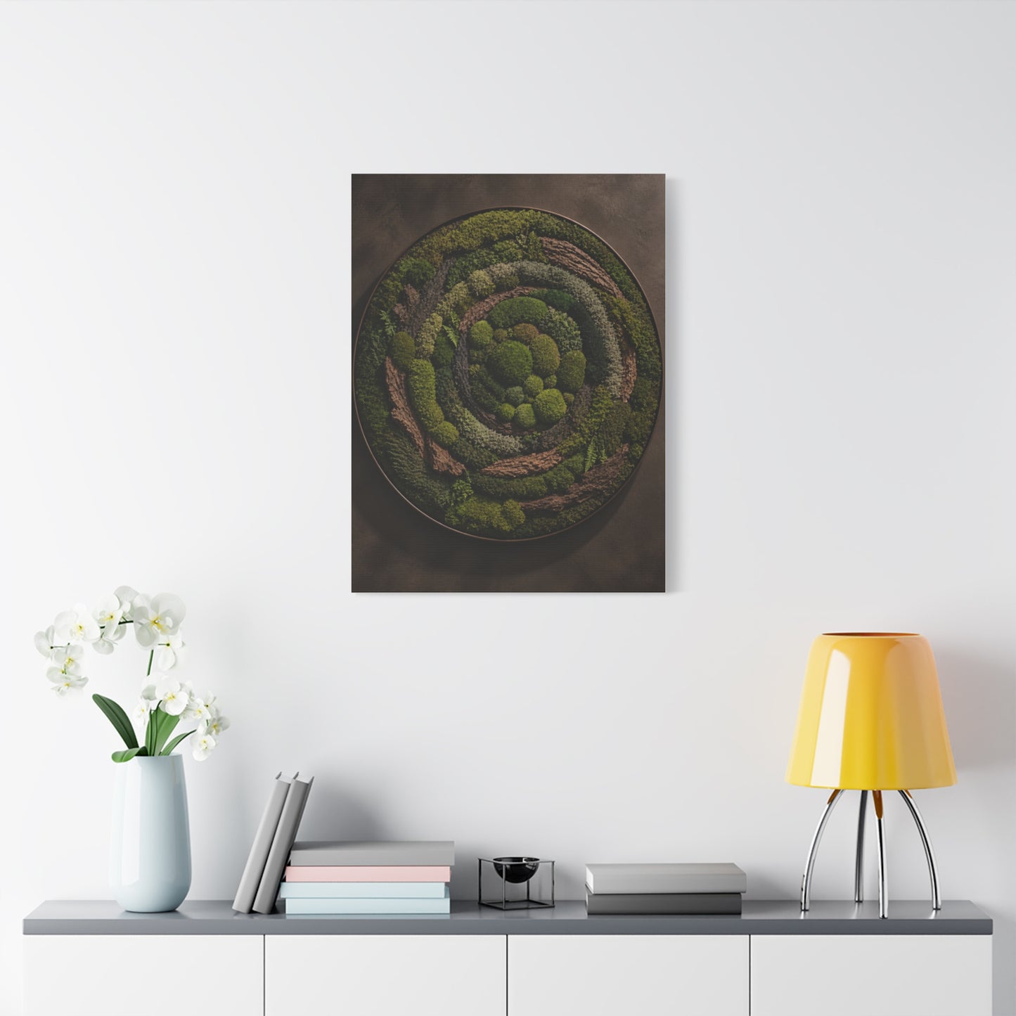 Circular Preserved Moss Relief Wall Art & Canvas Print