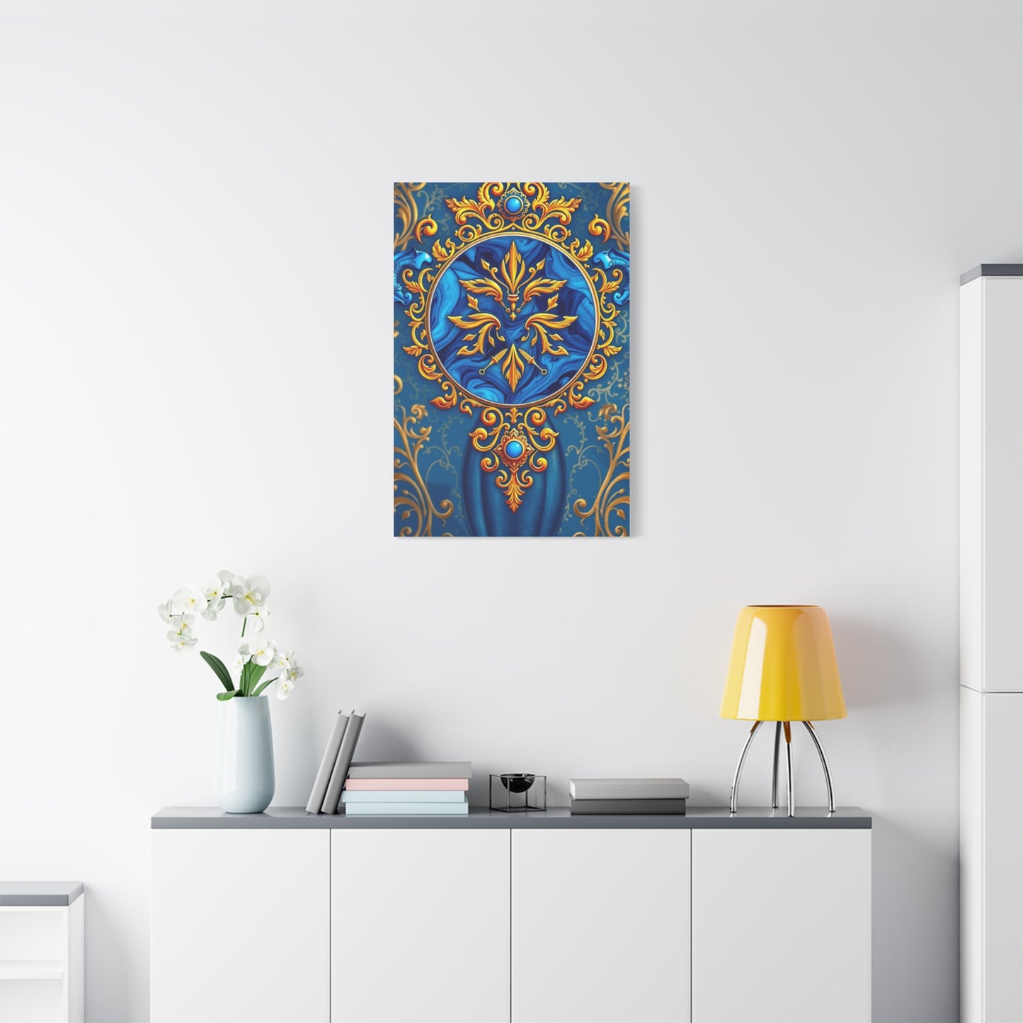 Vision Blue & Gold Art Art Wall Art & Canvas Print