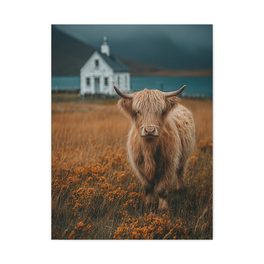 Highland Cow Farm Pasture Wall Art & Canvas Print