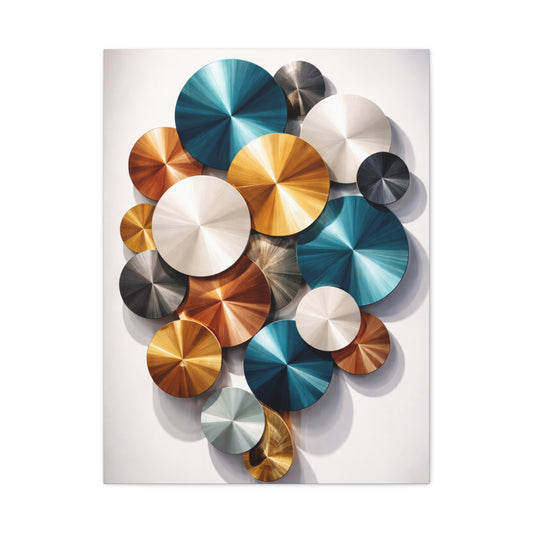 Overlapping Multicolor Metal Circles Wall Art & Canvas Print
