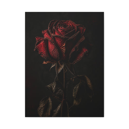 Dark Crimson Rose Still Life Wall Art & Canvas Print