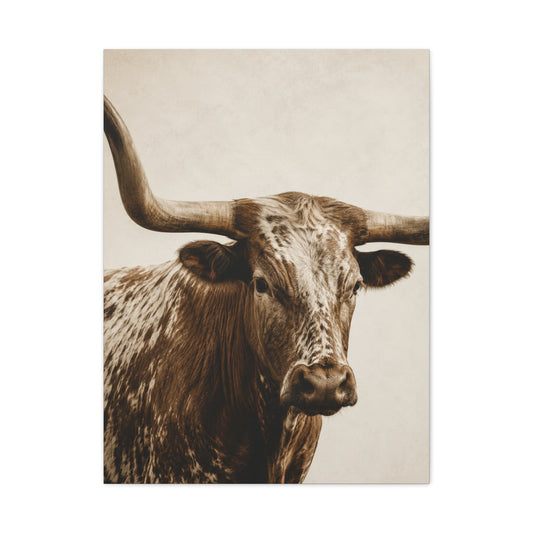 Texas Longhorn Heritage Portrait Wall Art & Canvas Print