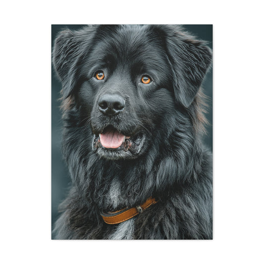 Noble Newfoundland Portrait Wall Art & Canvas Print