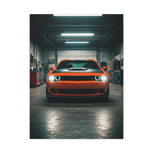 Dodge Challenger Demon Industrial Garage Presence Wall Art & Canvas Prints
