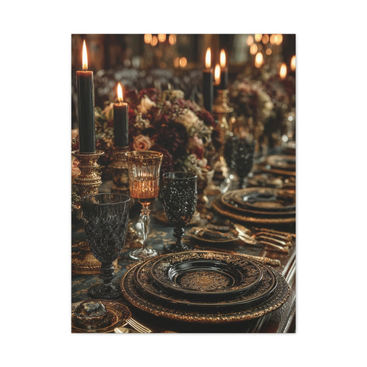 Candlelit Luxury Dinner Table Wall Art & Canvas Print