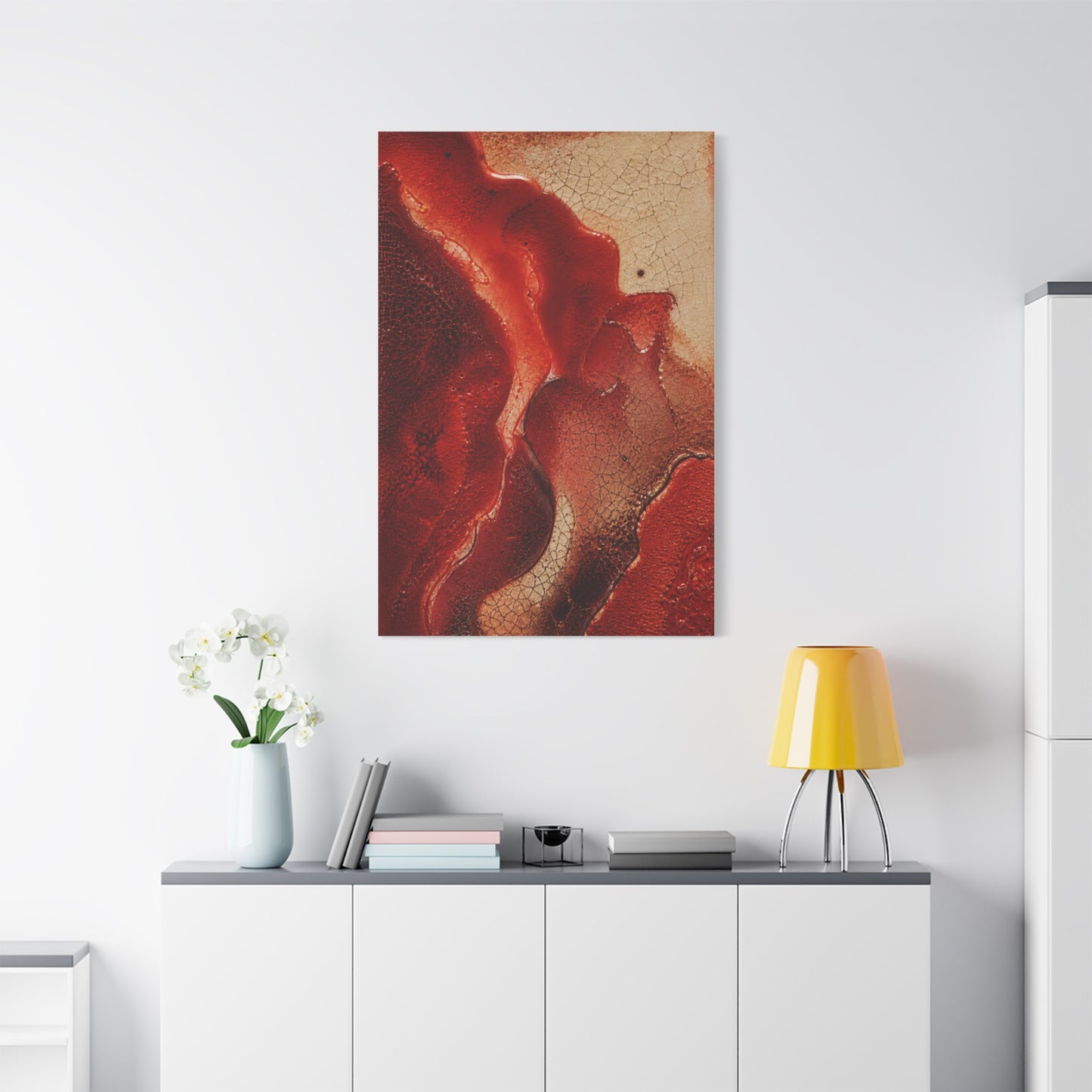 Red Ceramic Glaze Texture Wall Art & Canvas Print