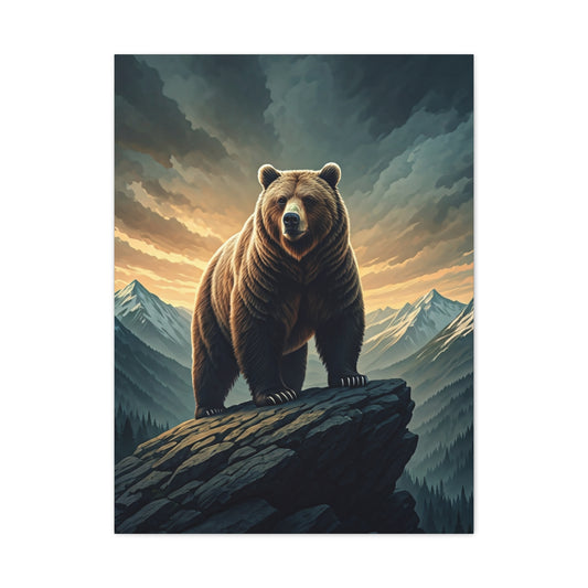 Regal Grizzly Close-Up Portrait Wall Art & Canvas Prints