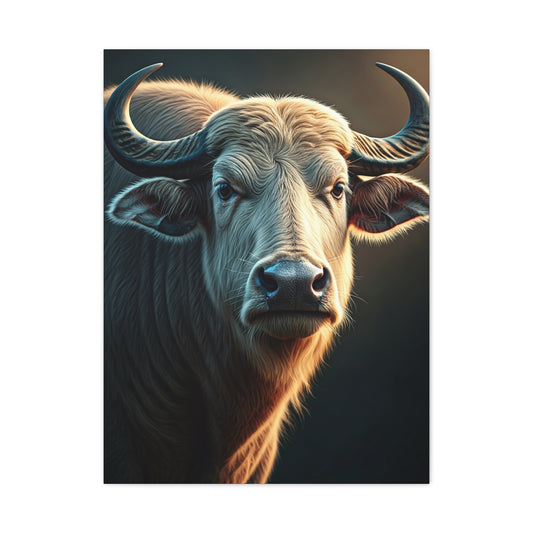 Soft Glowing Light Water Buffalo Portrait Wall Art & Canvas Print