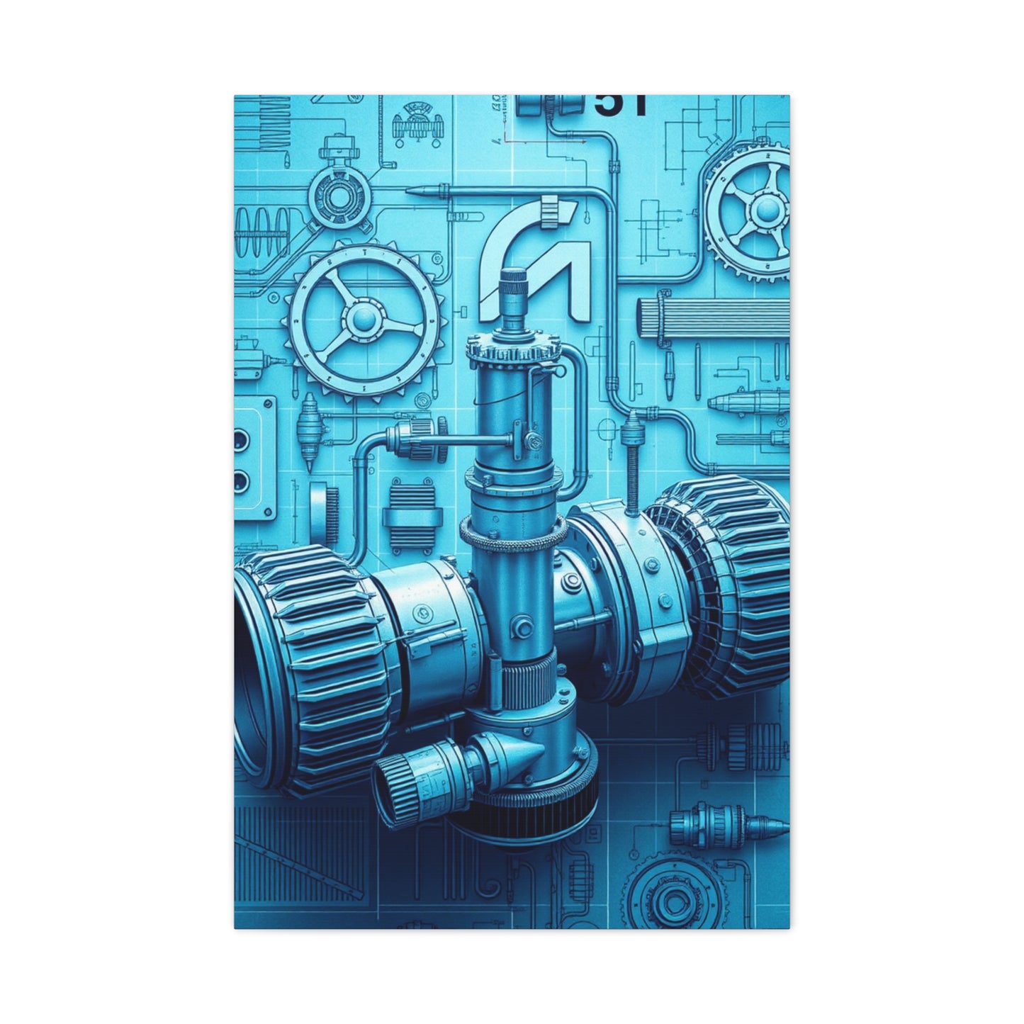 Supreme Engineering & Machinery Blueprints Art Collection Wall Art & Canvas Print