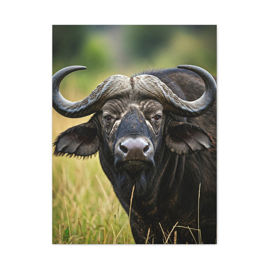 Cape Buffalo in Savannah Grassland Portrait Wall Art & Canvas Print