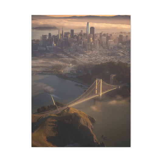 San Francisco Skyline Sunrise Fog Wall Art & Canvas Print