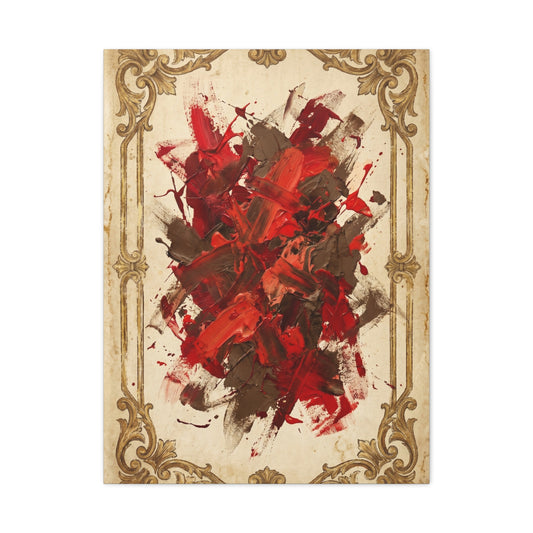 Vintage Framed Red Expressionist Composition Wall Art & Canvas Print