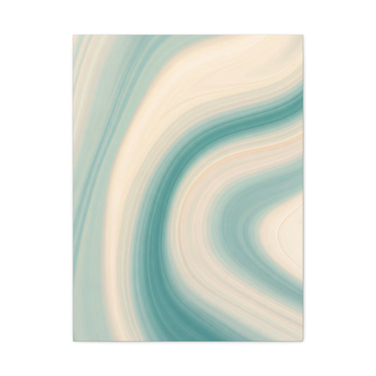 Teal & Cream Motion Swirl Wall Art & Canvas Prints