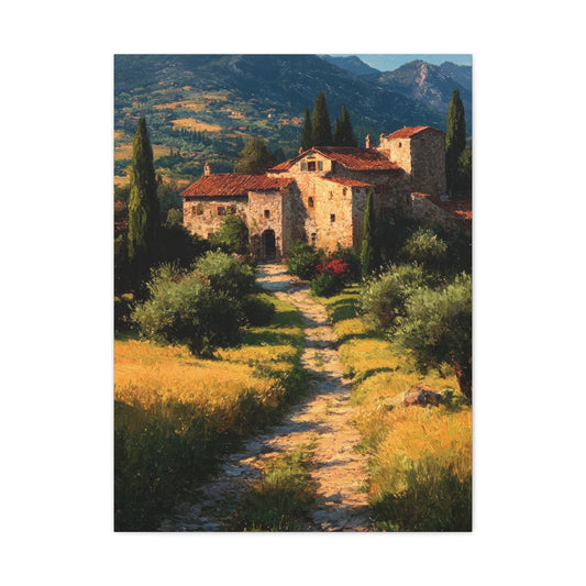 Tuscan Countryside Villa Path Wall Art & Canvas Print