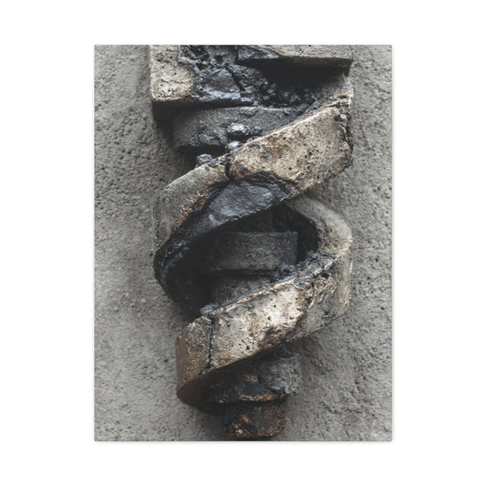 Weathered Spiral Stone Sculpture Wall Art & Canvas Print