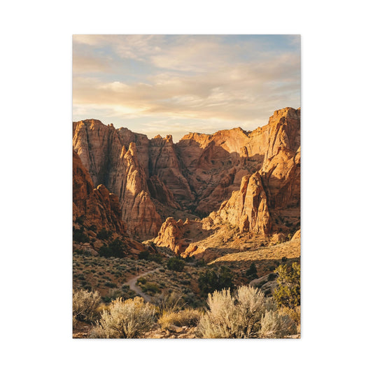Red-Rock Golden Hour Canyon Wall Art & Canvas Print
