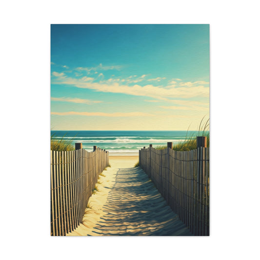 Sandy Fence Pathway to the Shore Wall Art & Canvas Prints