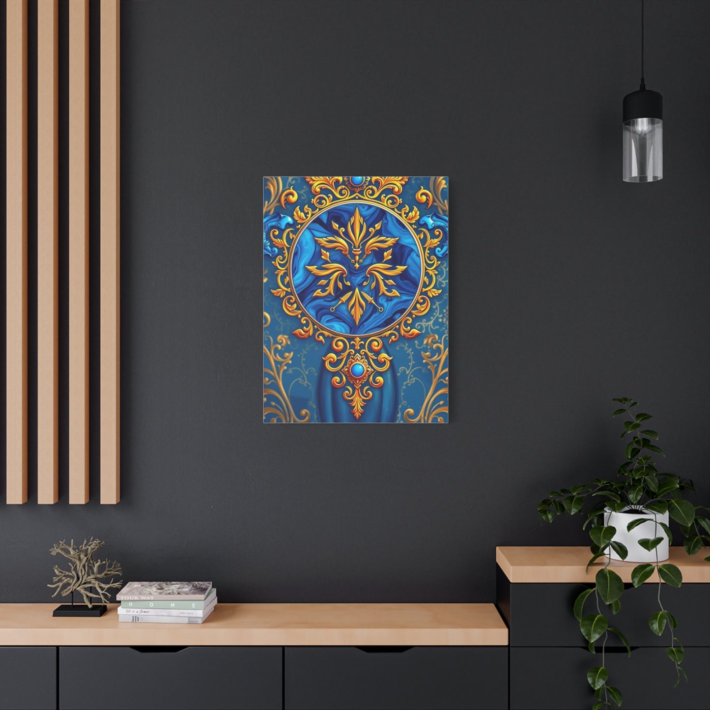 Vision Blue & Gold Art Art Wall Art & Canvas Print