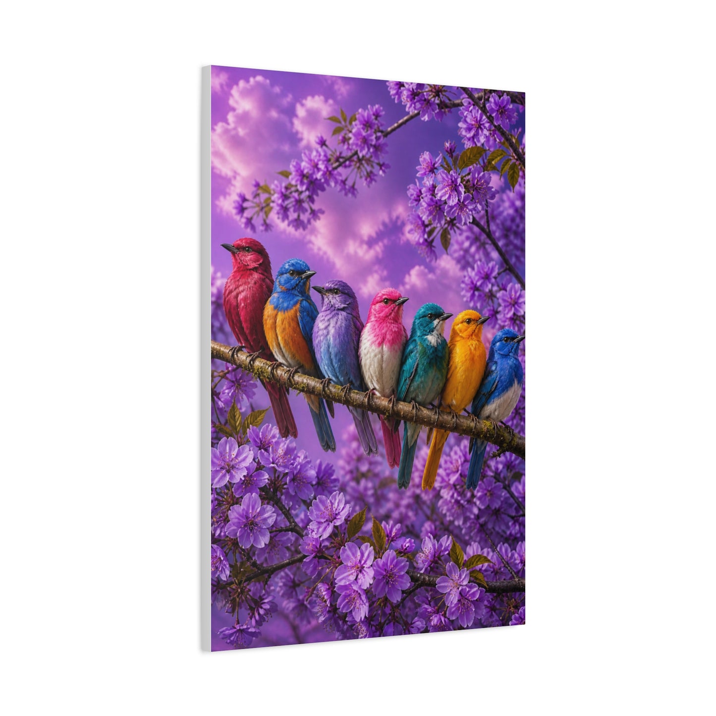 Vibrant Blossom Birds Garden Wall Art & Canvas Print