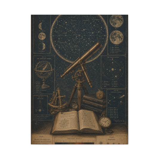 Antique Telescope & Celestial Study Wall Art & Canvas Print