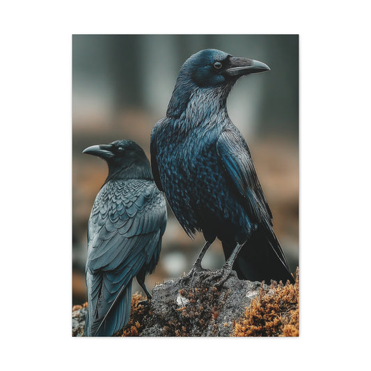 Raven and Crow Portrait – Guardians of the Wild Wall Art & Canvas Print