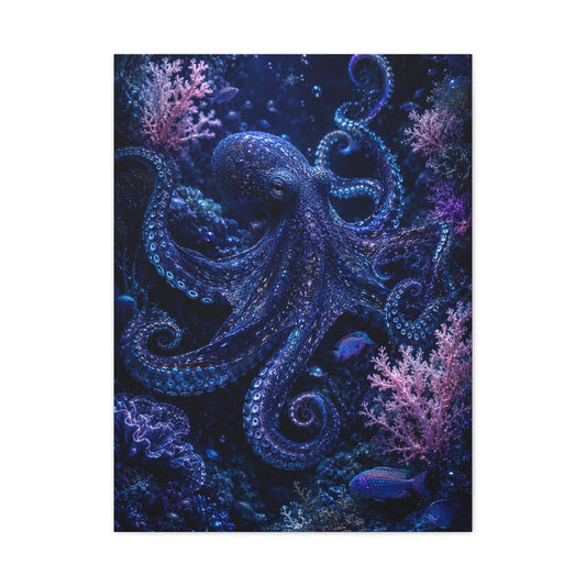 Deep Ocean Octopus Fantasy Tropical Wall Art & Canvas Print