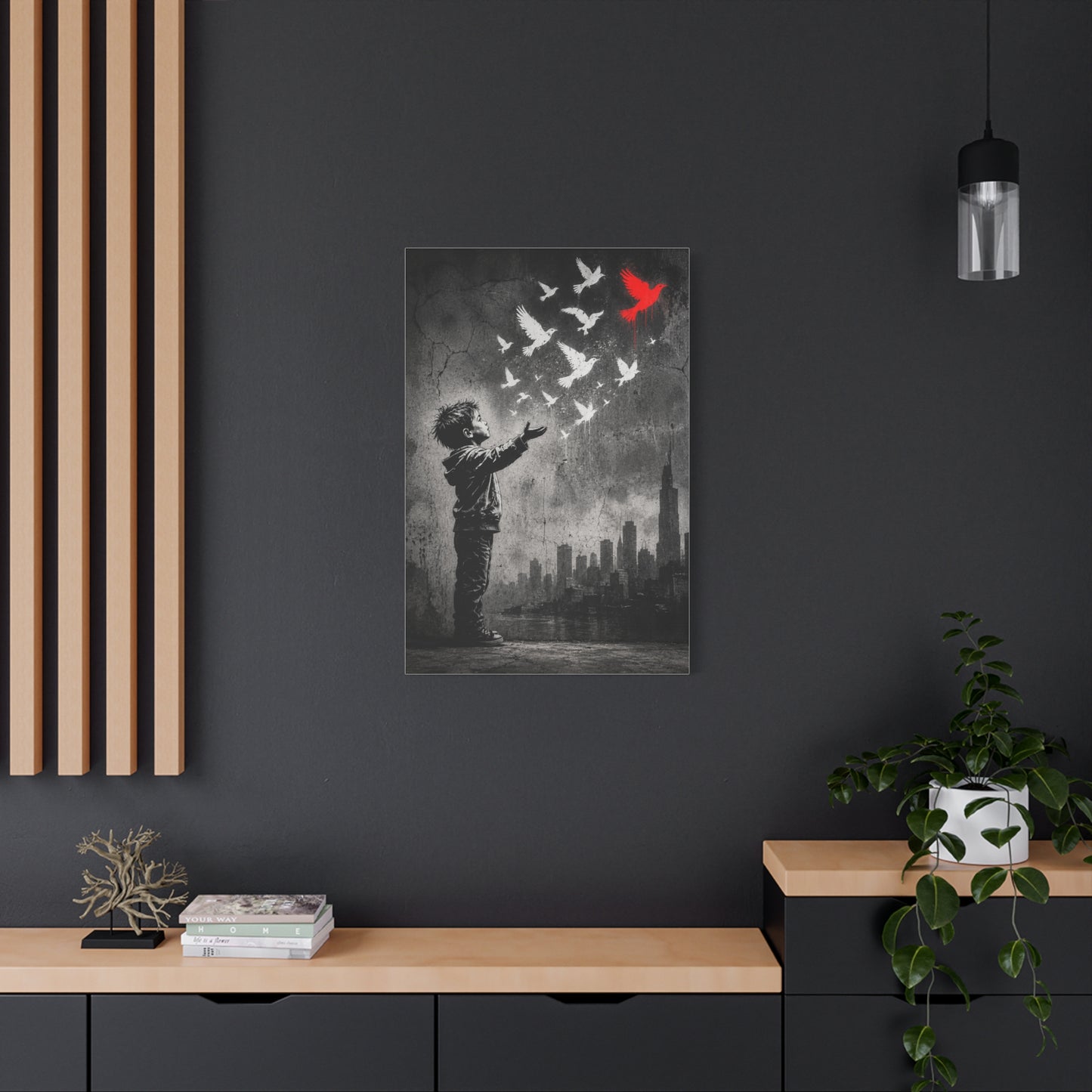 Freedom Birds Urban Stencil Street Wall Art & Canvas Print