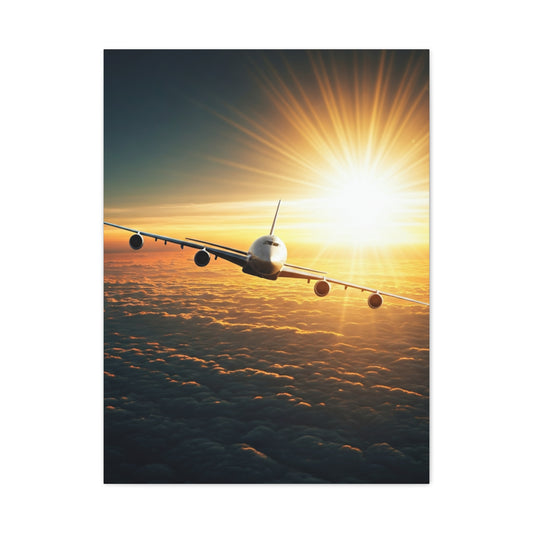 Sunrise Airliner Above the Clouds Wall Art & Canvas Prints