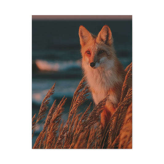 Coastal Dune Fox Golden Hour Wall Art & Canvas Print