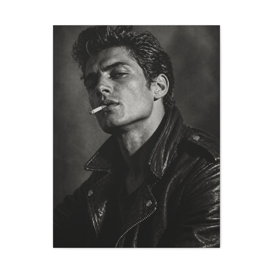 Rebel Leather Jacket Portrait Wall Art & Canvas Print
