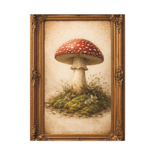 Antique Gold-Framed Amanita Portrait Wall Art & Canvas Print