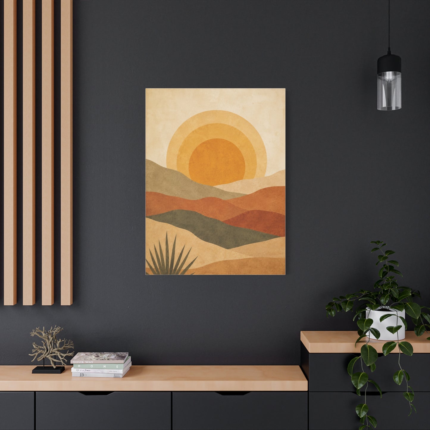 Boho Desert Sun Layers Abstract Wall Art & Canvas Print