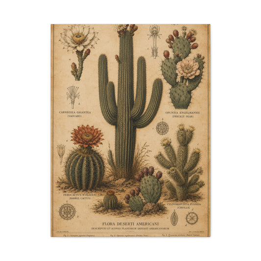 Vintage Desert Botanical Study Southwest Wall Art & Canvas Print