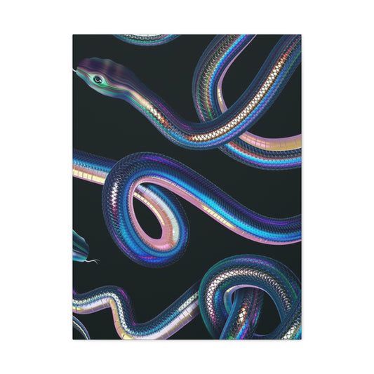 Snake On Black Canvas Wall Art & Canvas Prints