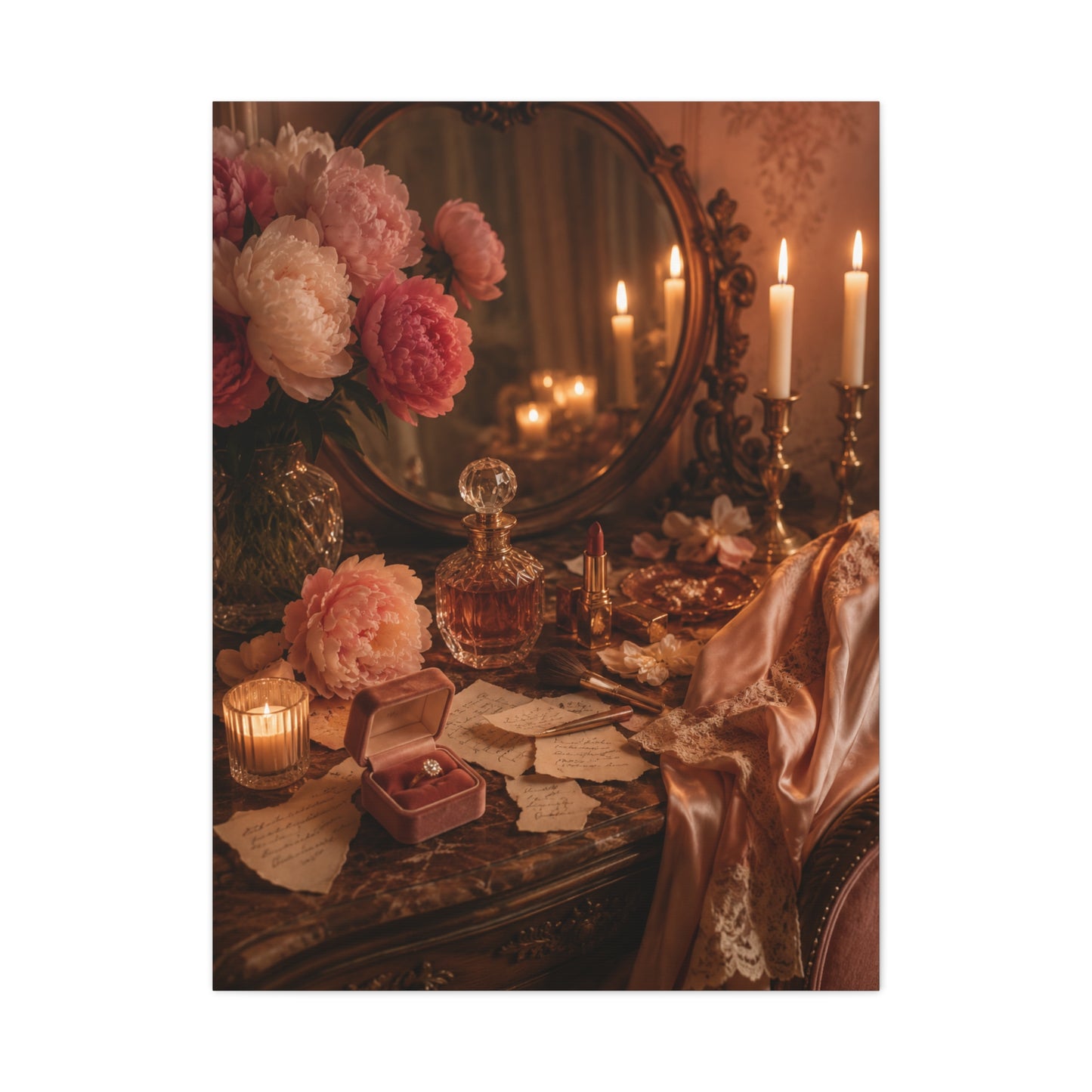 Vintage Vanity Love Letter Still Life Wall Art & Canvas Print