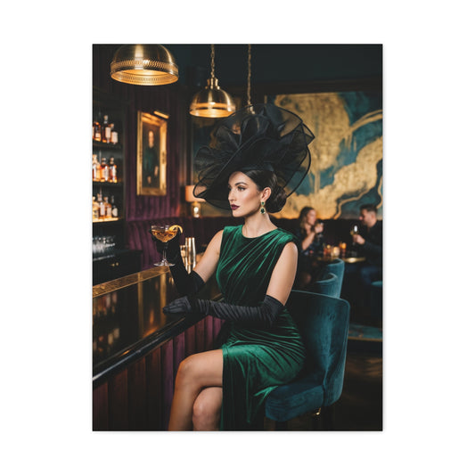 Couture Bar Lounge Woman Portrait Wall Art & Canvas Print