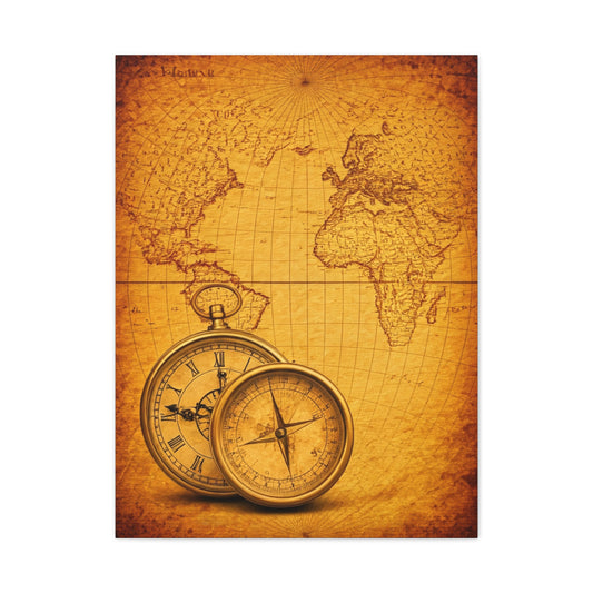 Sepia Gridland Treasure Chart Wall Art & Canvas Prints