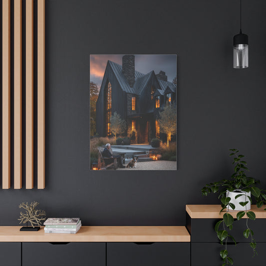 Lavish Black Farmhouse Courtyard Wall Art & Canvas Print