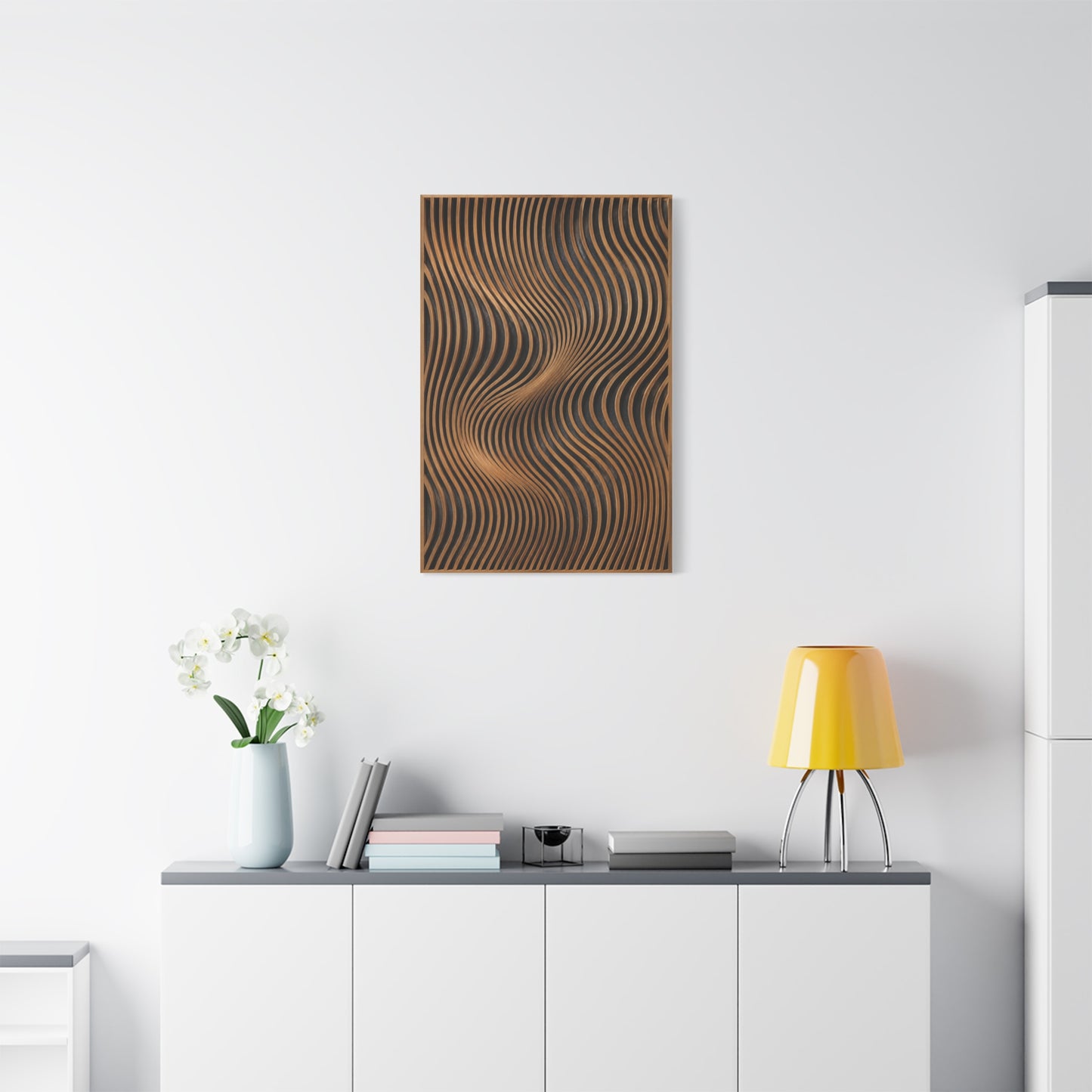 Minimal Slatted Wave Flow Panel Wall Art & Canvas Print