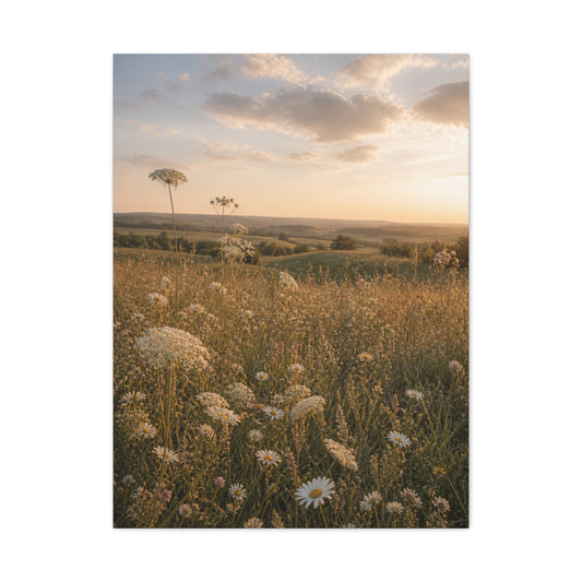 Golden Wildflower Meadow Wall Art & Canvas Print