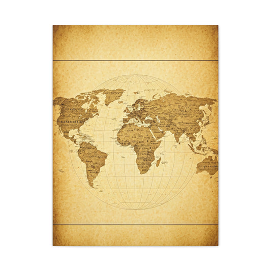 Soft Sepia Classic World Chart Wall Art & Canvas Prints