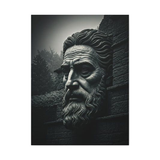 Ancient Stone Philosopher Bust Wall Art & Canvas Prints