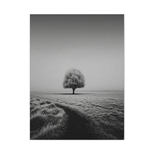 Lone Tree Winter Field Wall Art & Canvas Print