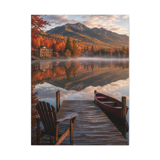 Adirondack Mirror Lake Autumn Wall Art & Canvas Print