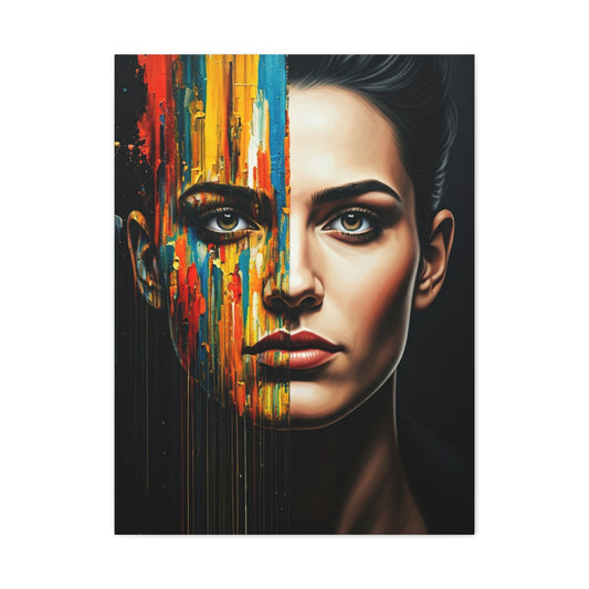 Split Spectrum Portrait Wall Art & Canvas Print