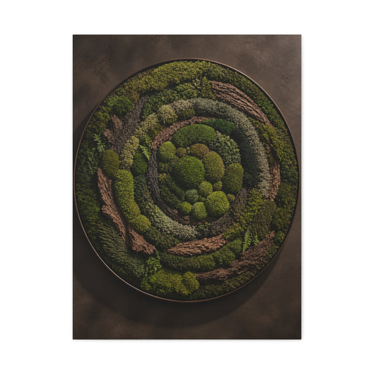 Circular Preserved Moss Relief Wall Art & Canvas Print