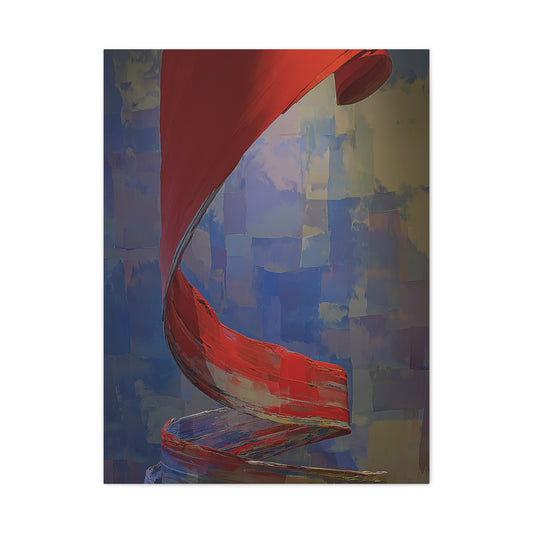 Sculptural Ribbon Motion Abstract Wall Art & Canvas Print