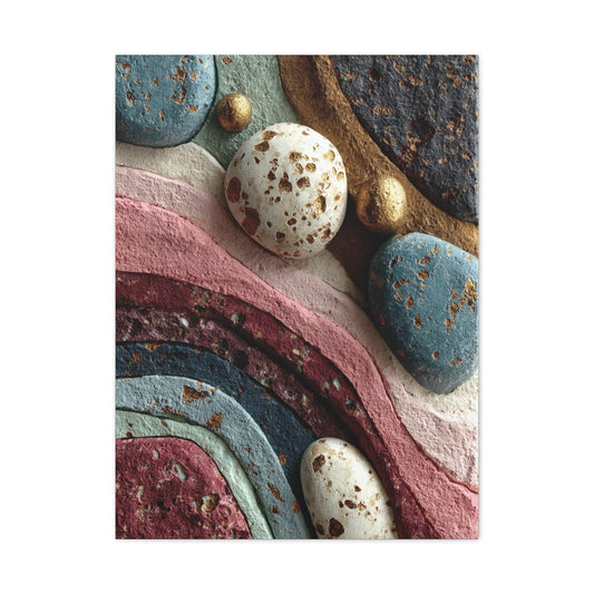 Layered Mineral Stone Abstract Wall Art & Canvas Print