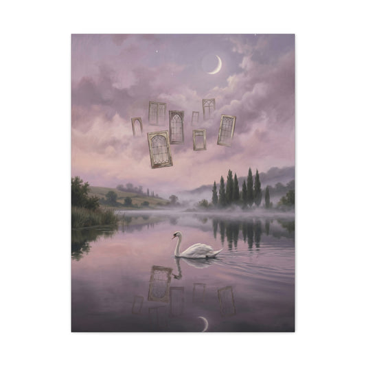 Surreal Swan Dreamscape Reflection Wall Art & Canvas Print