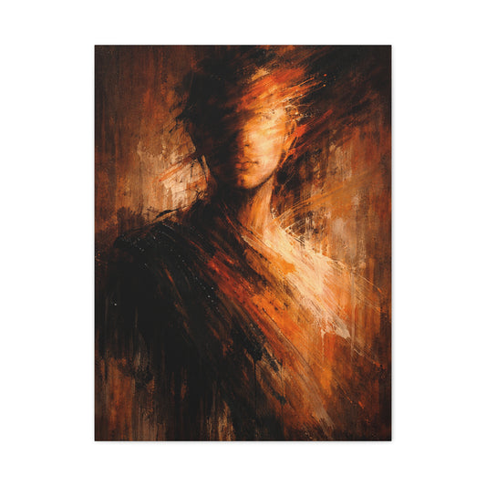 Expressionist Orange Portrait Abstraction Wall Art & Canvas Print